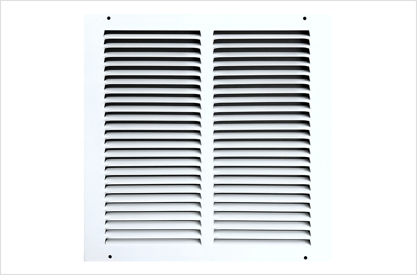 Fits 12x12 Duct Opening Stamped Steel Return Air Grille Vent Cover Grille for Sidewall and Ceiling in White Surface Dimensions: 13.75"W X 13.75"H (12" W x 12" H Duct Opening)