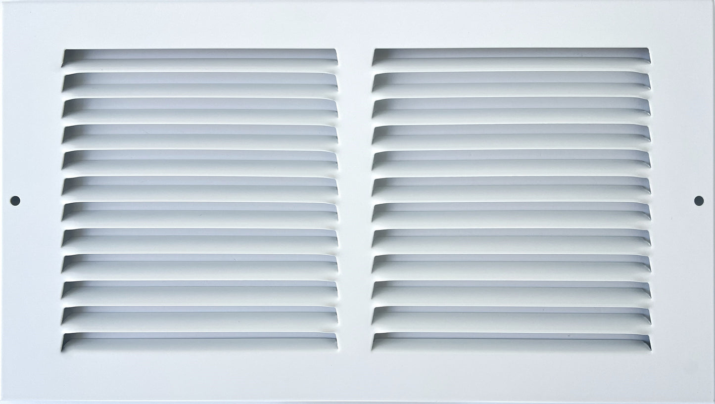 12"x6" Stamped Face Steel Return Grille Vent Cover White Powder Coating Without Frame Outside Dimension 13.75"x7.75"