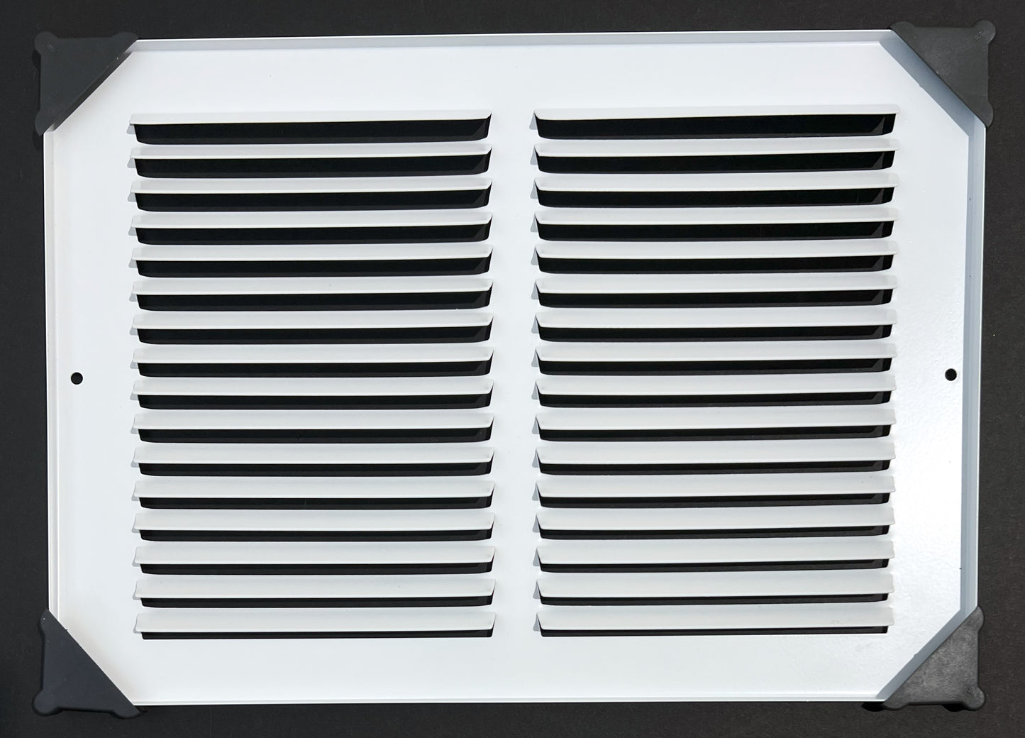 Fits 12x8 Duct Opening Stamped Steel Return Air Grille Vent Cover Grille for Sidewall and Ceiling in White Surface Dimensions: 13.75"W X 9.75"H (12" W x 8" H Duct Opening)