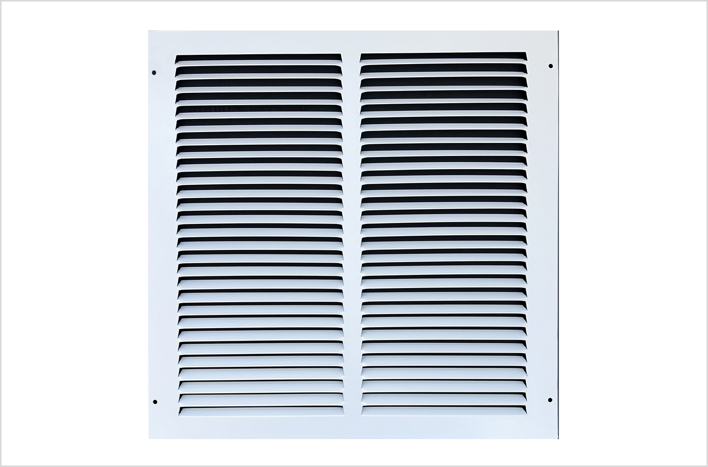 Fits 14x14 Duct Opening Stamped Steel Return Air Grille Vent Cover Grille for Sidewall and Ceiling in White Surface Dimensions: 15.75"W X 15.75"H (14" W x 14" H Duct Opening)