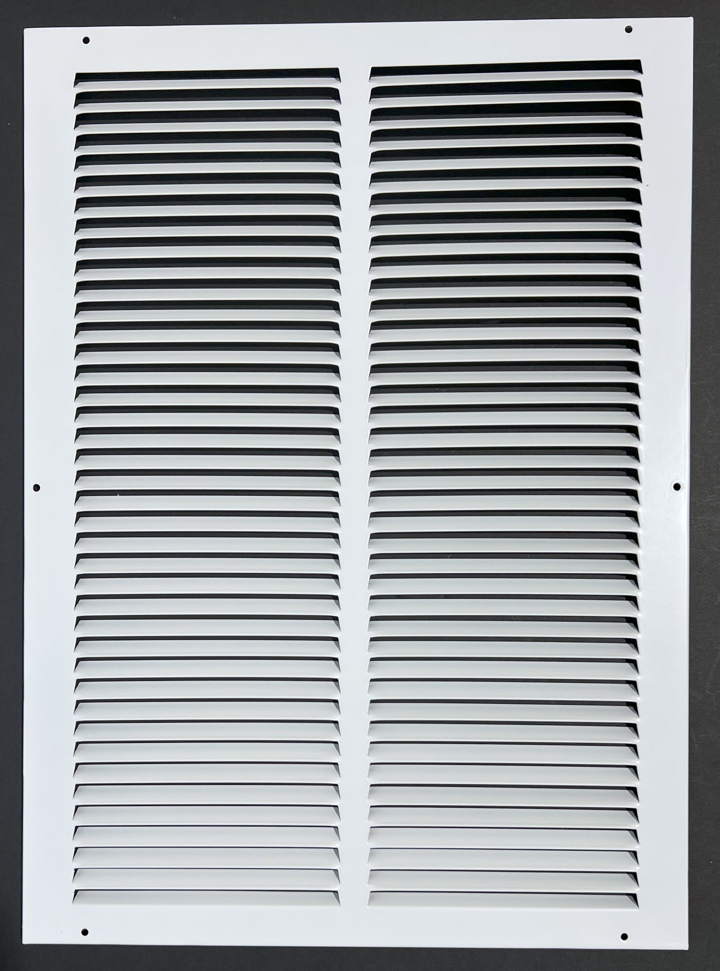 Fits 14x24 Duct Opening Stamped Steel Return Air Grille Vent Cover Grille for Sidewall and Ceiling in White Surface Dimensions: 15.75"W X 21.75"H (14" W x 20" H Duct Opening)