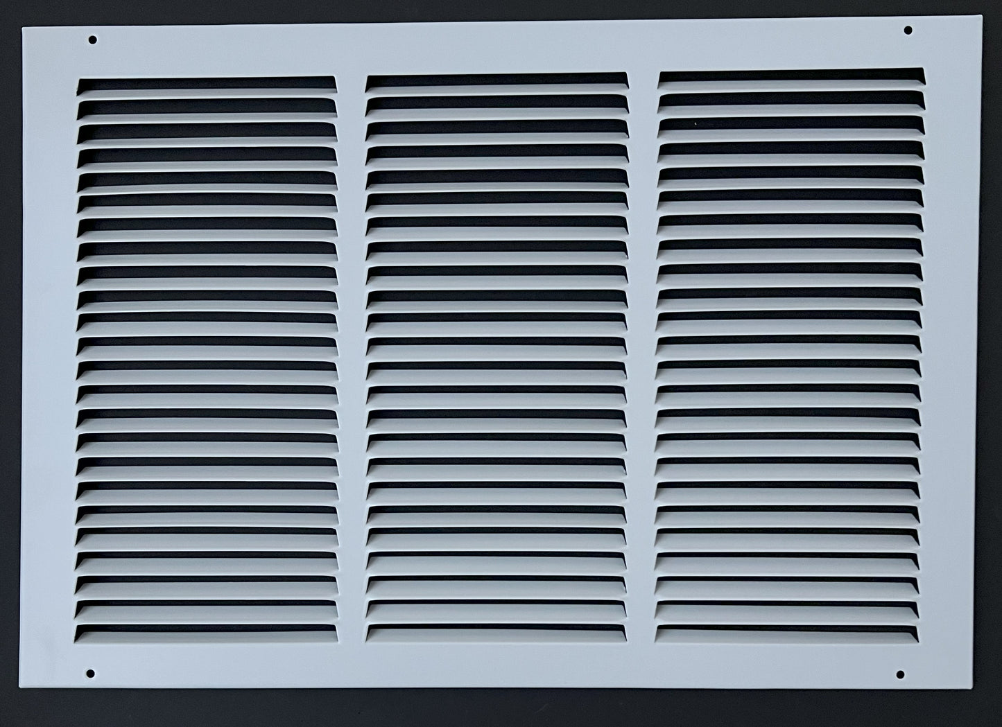 Fits 18x12 Duct Opening Stamped Steel Return Air Grille Vent Cover Grille for Sidewall and Ceiling in White Surface Dimensions: 19.75"W X 13.75"H (18" W x 12" H Duct Opening)