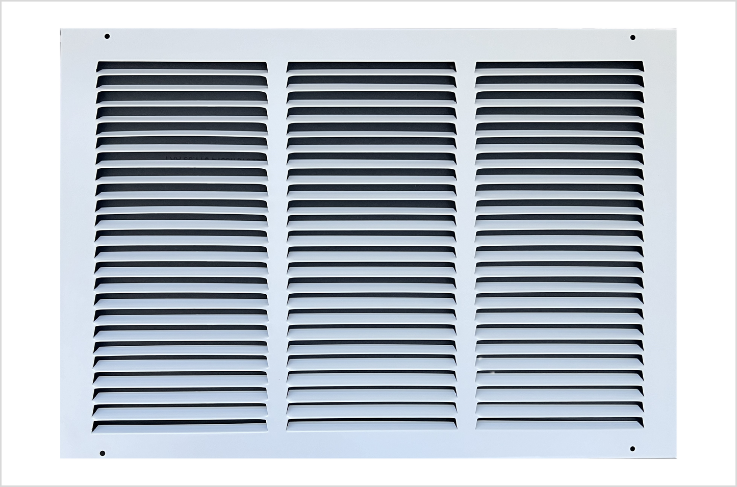 Fits 18x12 Duct Opening Stamped Steel Return Air Grille Vent Cover Grille for Sidewall and Ceiling in White Surface Dimensions: 19.75"W X 13.75"H (18" W x 12" H Duct Opening)