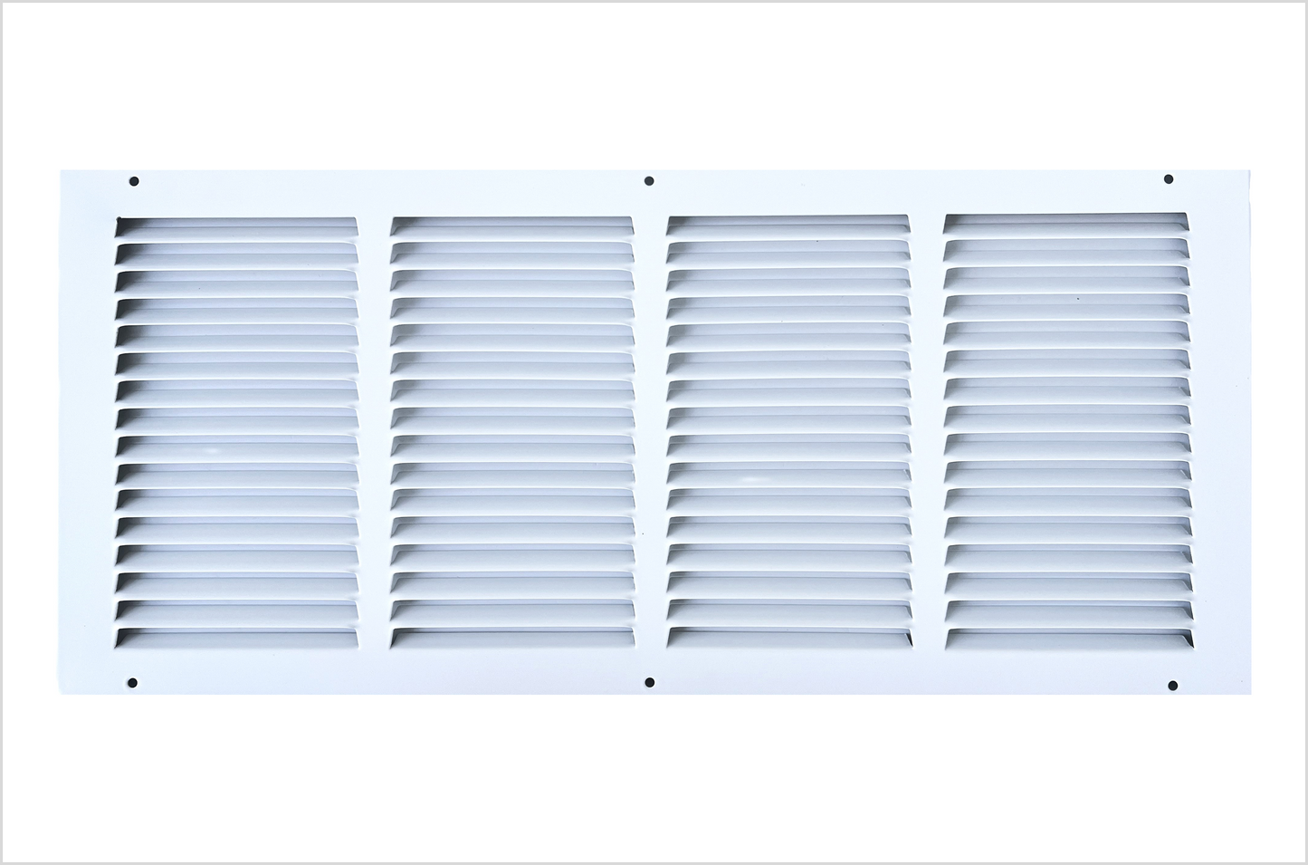 Fits 20x8 Duct Opening Stamped Steel Return Air Grille Vent Cover Grille for Sidewall and Ceiling in White Surface Dimensions: 21.75"W X 9.75"H (20" W x 8" H Duct Opening)