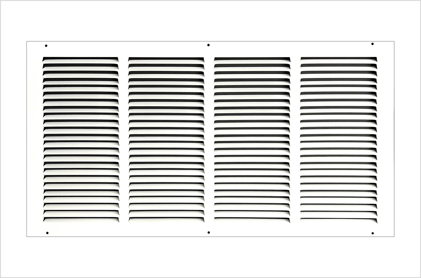 24"x12" Stamped Face Steel Return Grille Vent Cover White Poweder Coating Without Frame Outside Dimension 25.75"x13.75"