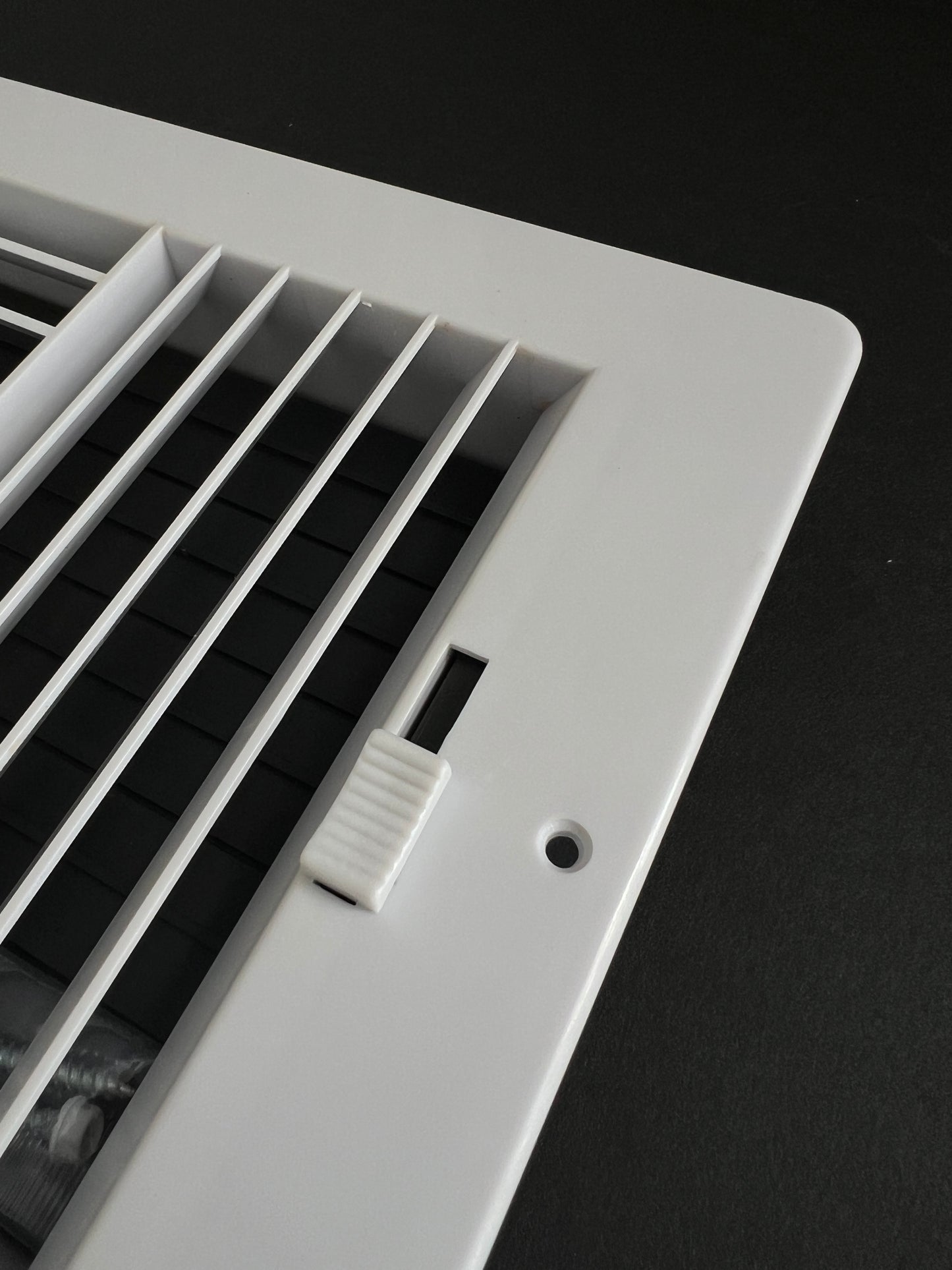 Three-Way Plastic Side Wall/Ceiling Register in White 12" w X 6" h for Duct Opening (Outside Dimension is 13.75" w X 8" h)