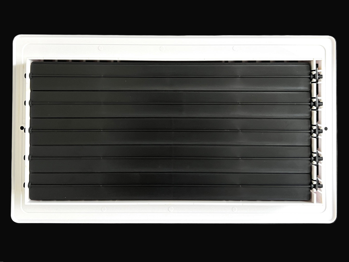 Three-Way Plastic Side Wall/Ceiling Register in White 12" w X 6" h for Duct Opening (Outside Dimension is 13.75" w X 8" h)