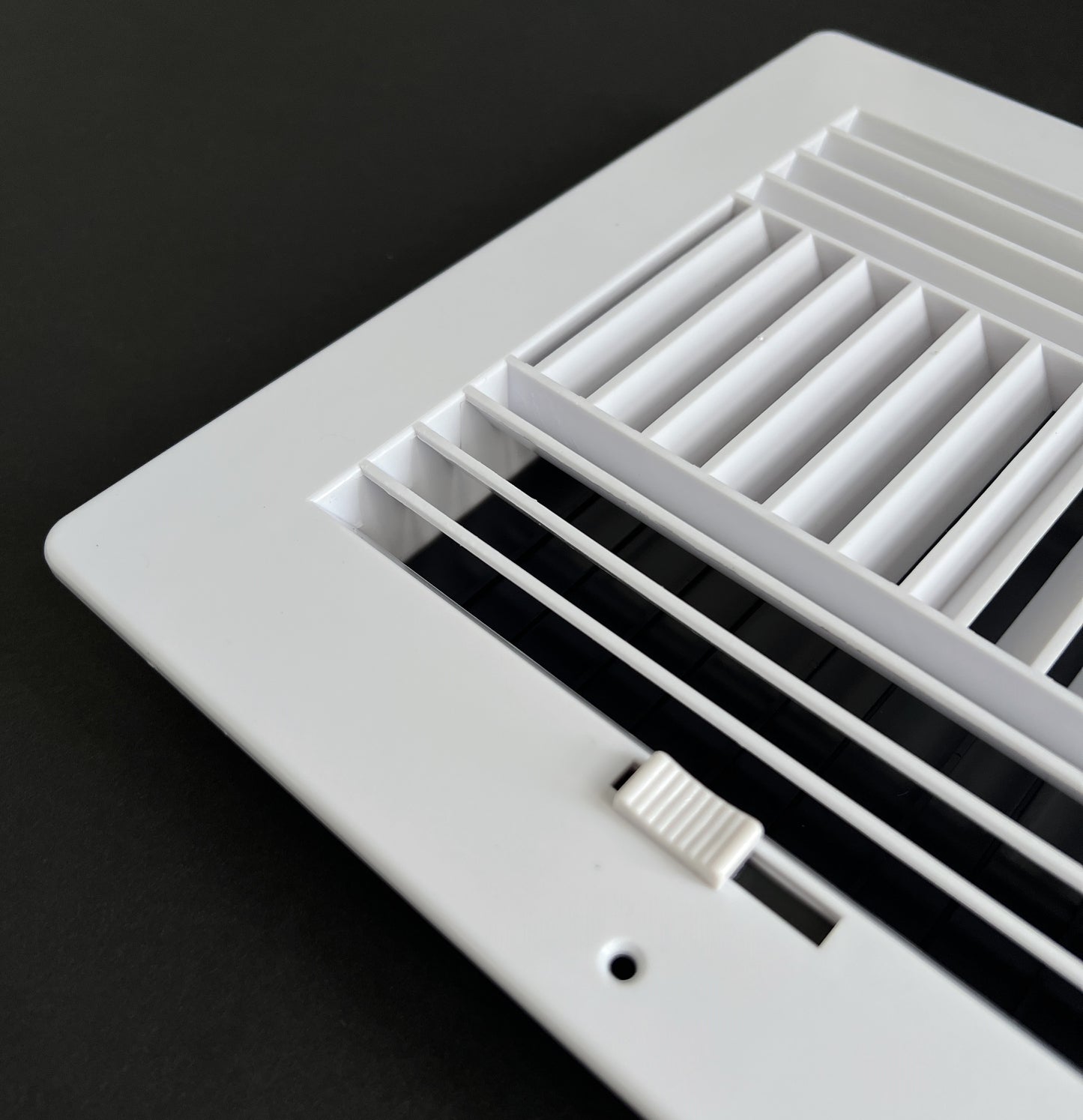 Four-Way Plastic Side Wall/Ceiling Register in White 8"w X 8"h for Duct Opening (Outside Dimension is 10"w X 10"h)