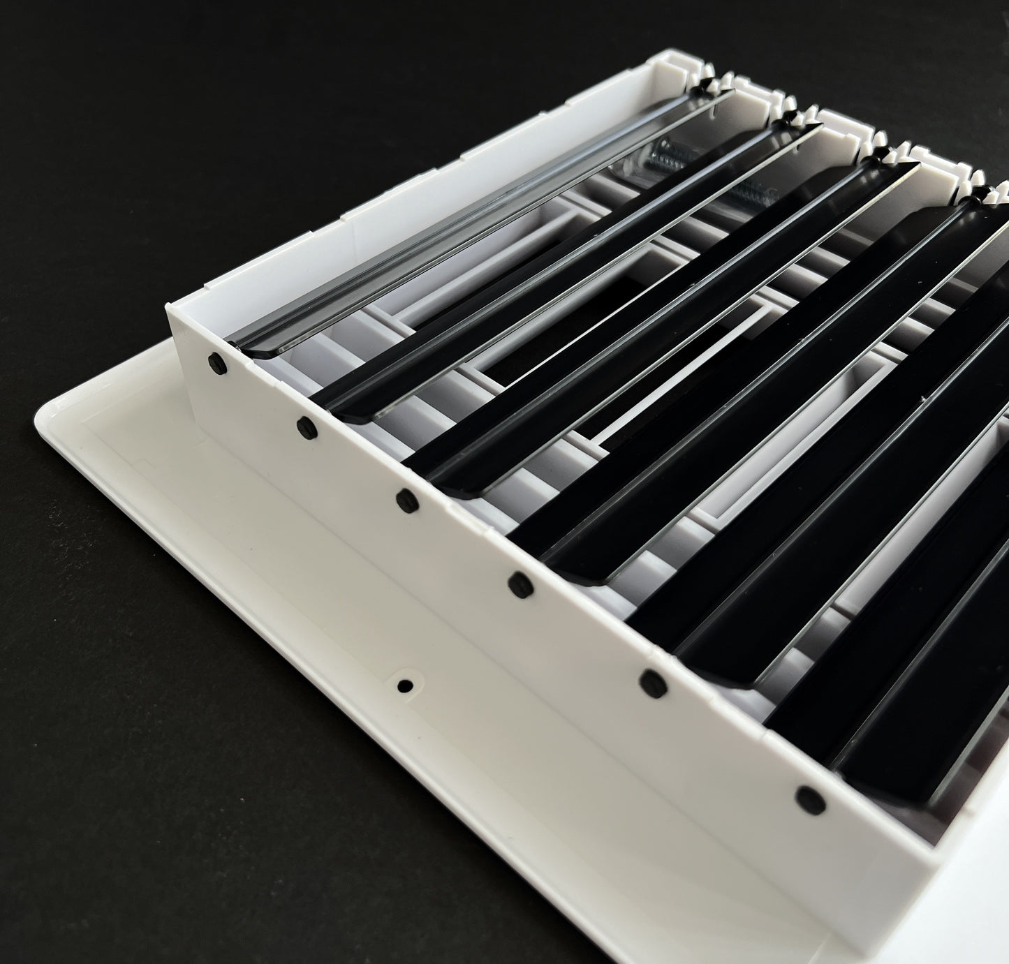 Four-Way Plastic Side Wall/Ceiling Register in White 8"w X 8"h for Duct Opening (Outside Dimension is 10"w X 10"h)