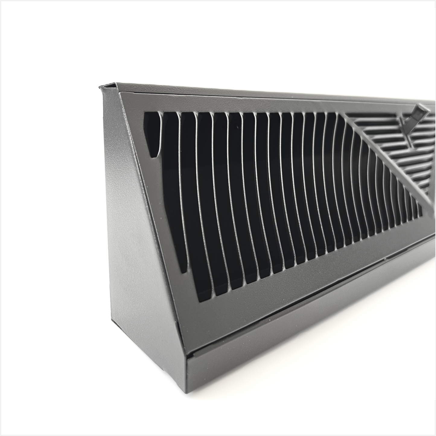 Floor Corner Base Board Register with Adjustable Air Flow Control Lever Come with Selected Color and Finish (Matte Black - 18inch)