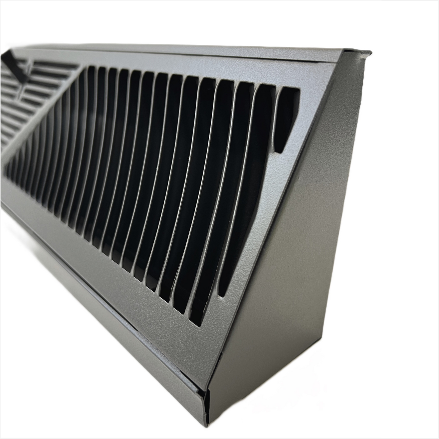 Floor Corner Base Board Register with Adjustable Air Flow Control Lever Come with Selected Color and Finish (Matte Black - 18inch)