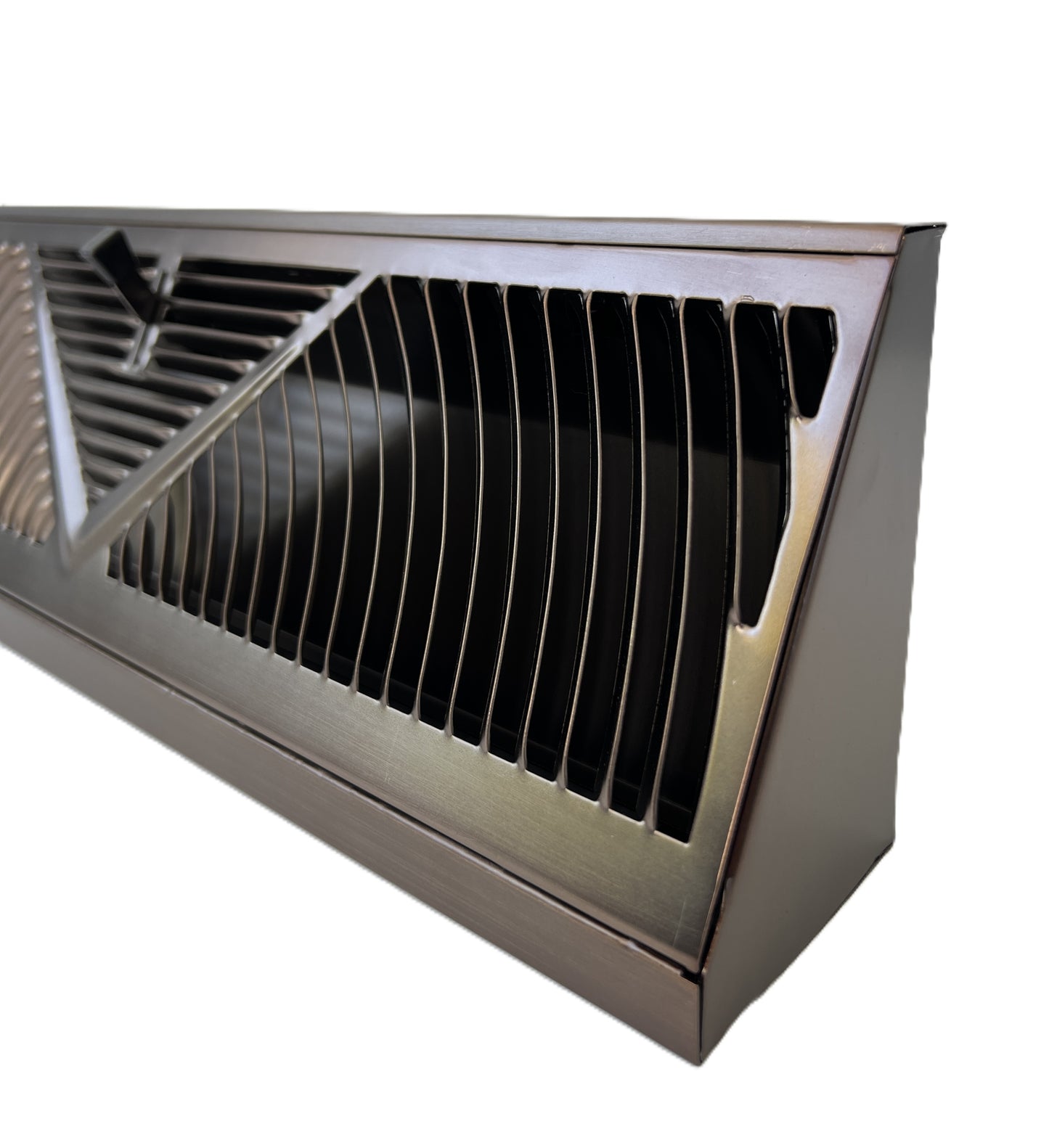 Floor Corner Base Board Register with Adjustable Air Flow Control Lever Come with Selected Color and Finish (Oil Brushed - 15inch)