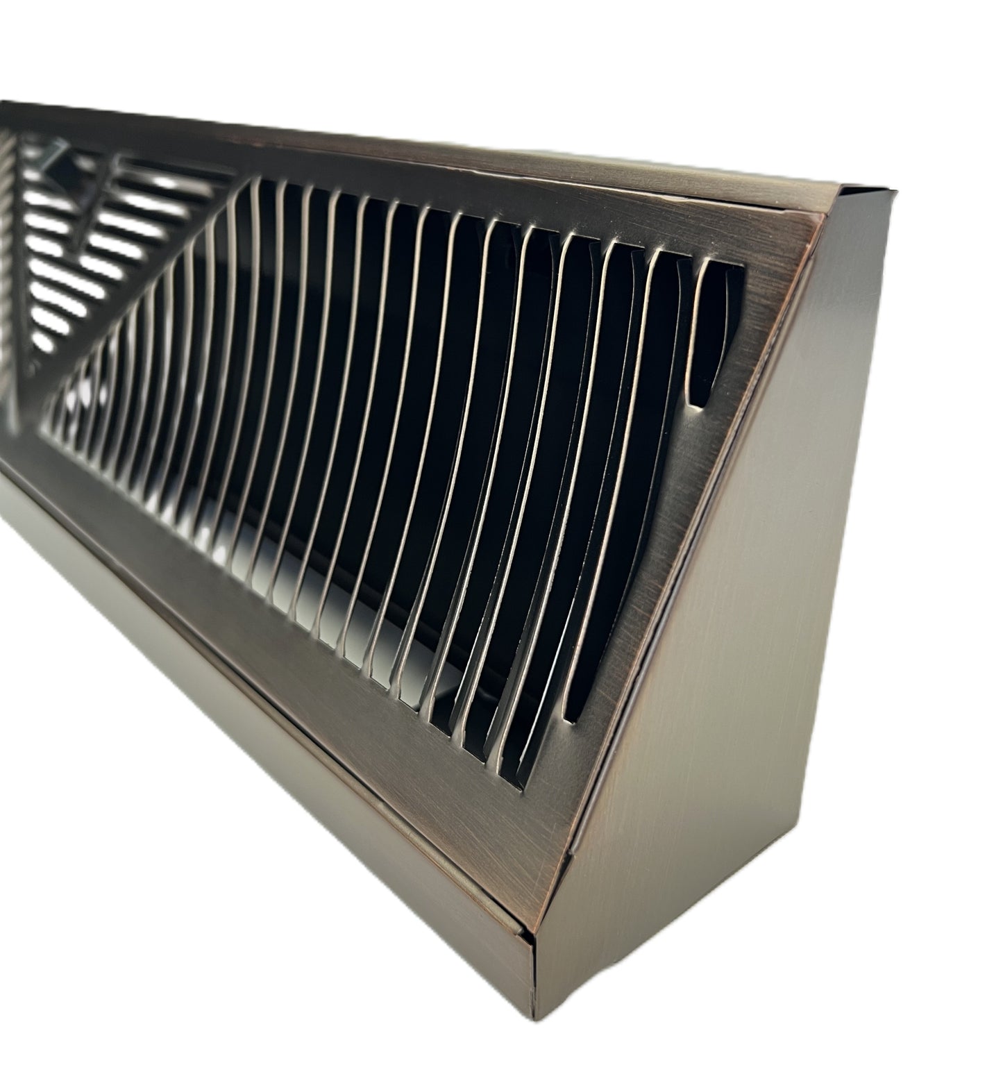 Floor Corner Base Board Register with Adjustable Air Flow Control Lever Come with Selected Color and Finish (Oil Brushed - 18inch)