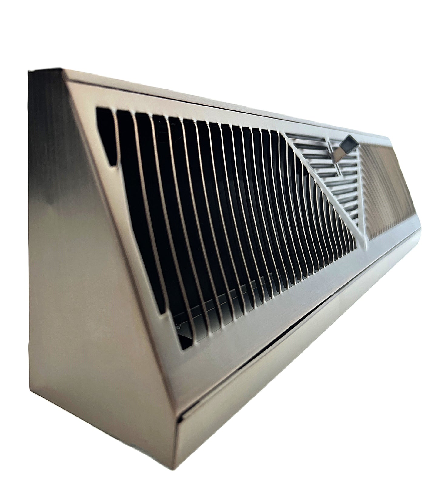 Floor Corner Base Board Register with Adjustable Air Flow Control Lever Come with Selected Color and Finish (Oil Brushed - 18inch)