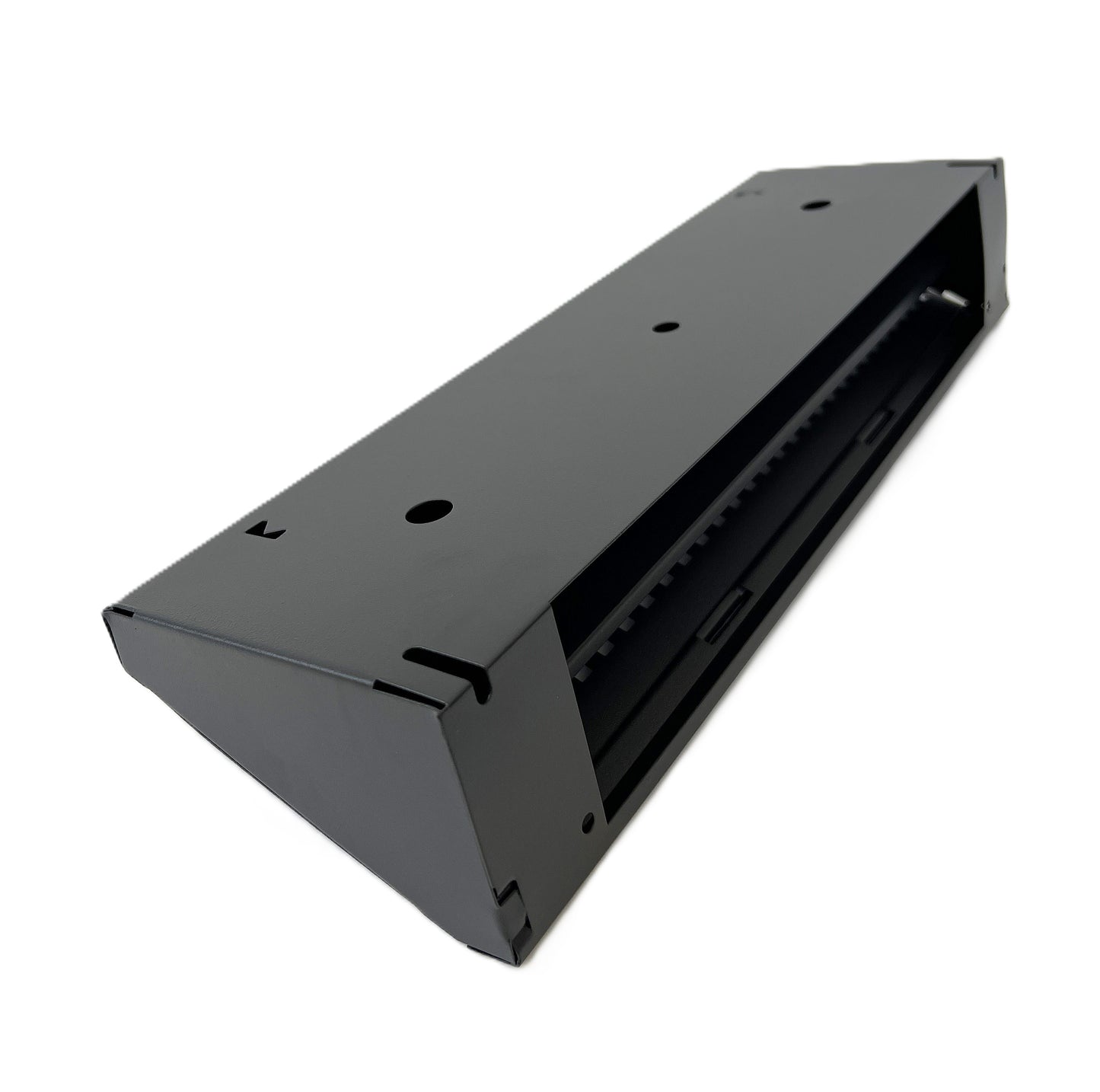 Floor Corner Base Board Register with Adjustable Air Flow Control Lever Come with Selected Color and Finish (Decor Matte Black - 15inch)