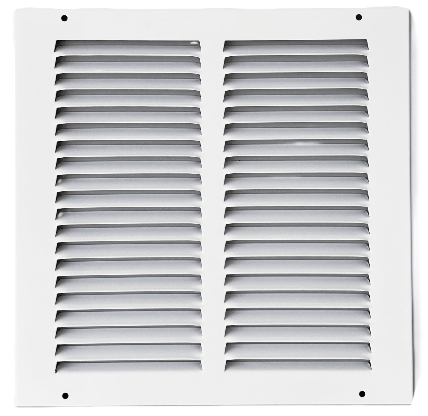 Fits 8x10 Duct Opening Stamped Steel Return Air Grille Vent Cover Grille for Sidewall and Ceiling in White Surface Dimensions: 9.75" W X 11.75" H (8" W x 10" H Duct Opening)