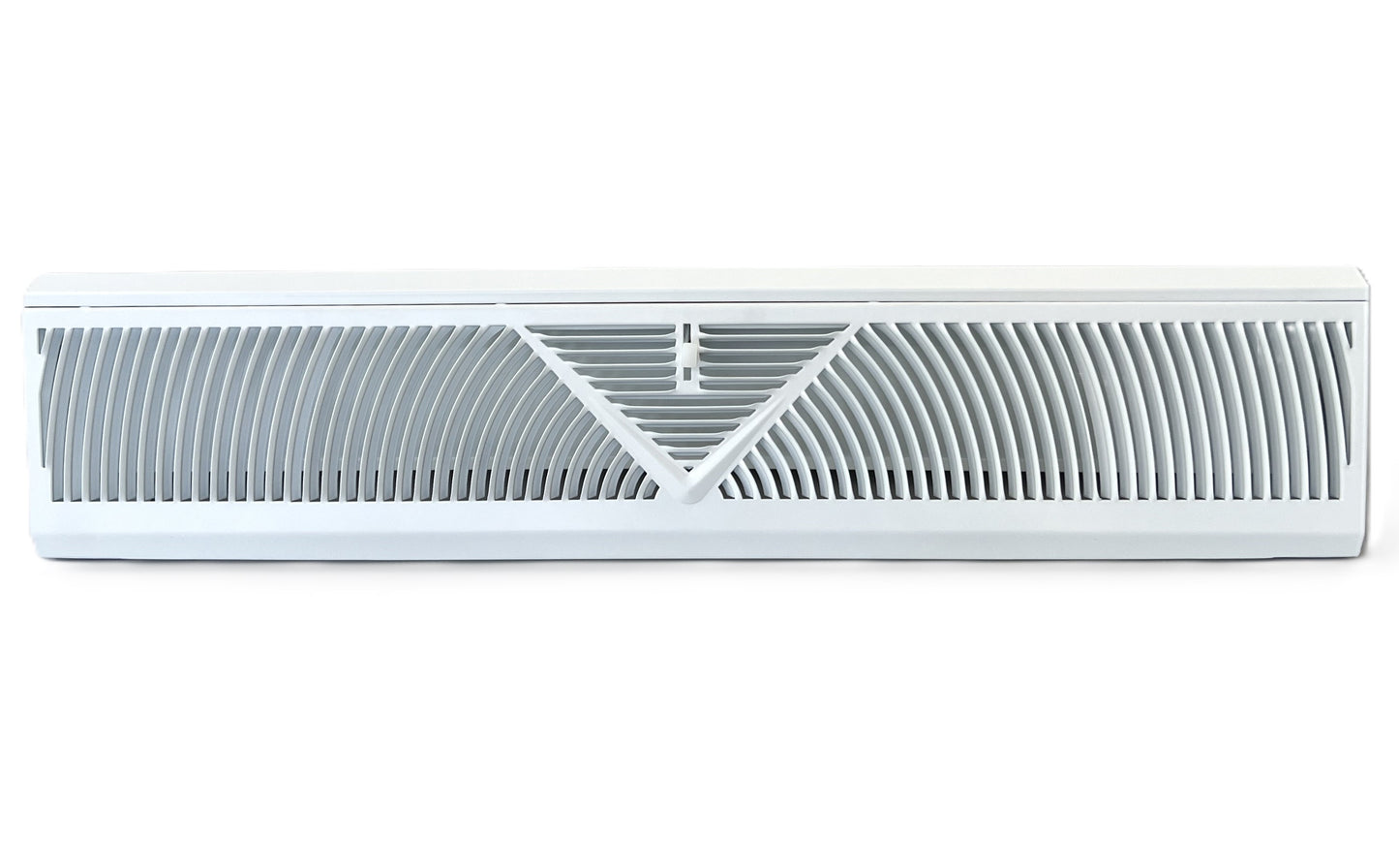 Floor Corner Base Board Register with Adjustable Air Flow Control Lever Come with Selected Color and Finish (White - 24inch)