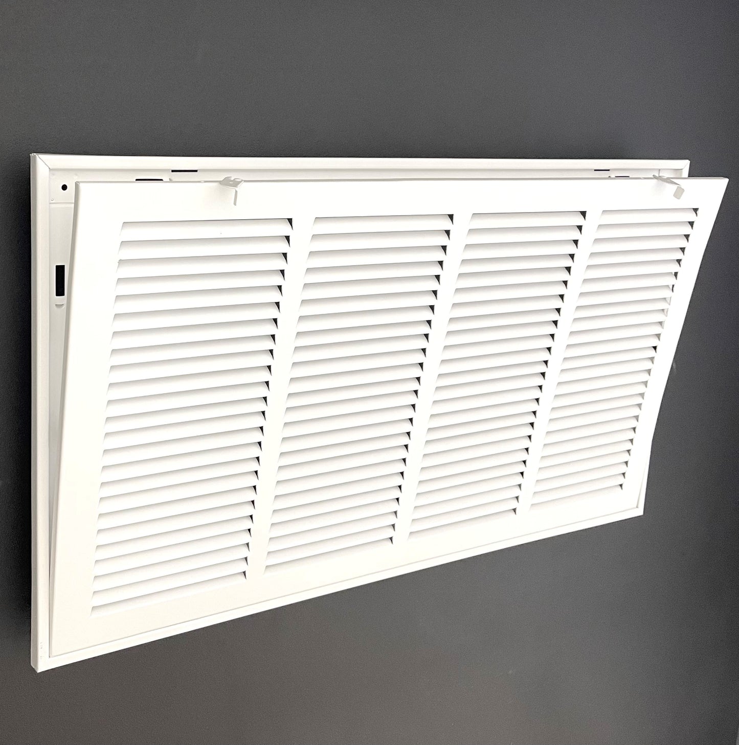 24"x14" Stamped Face Steel Filter Return Grille Vent Cover White Powder Coating with Frame Outside Dimension 26.6"x16.6"