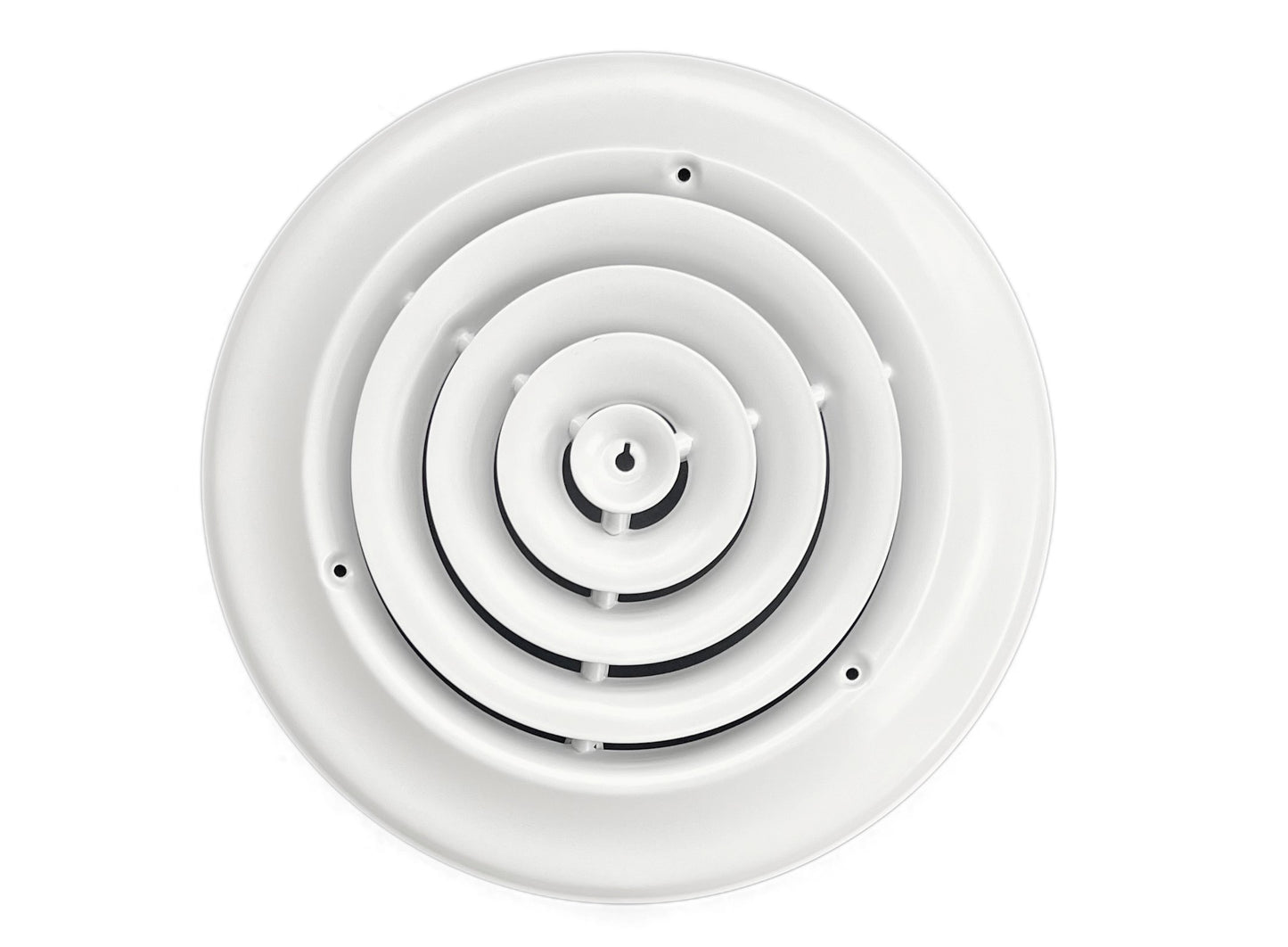 8" Round Ceiling Diffuser White Powder Coated fitting in 8" Duct Opening