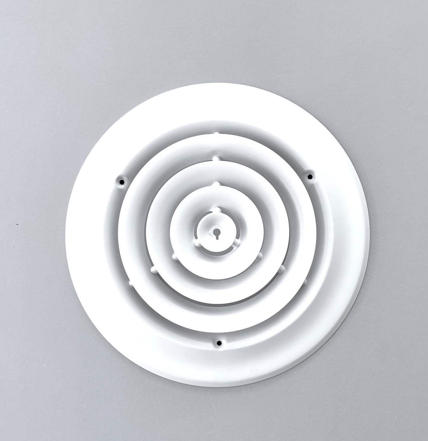 8" Round Ceiling Diffuser White Powder Coated fitting in 8" Duct Opening