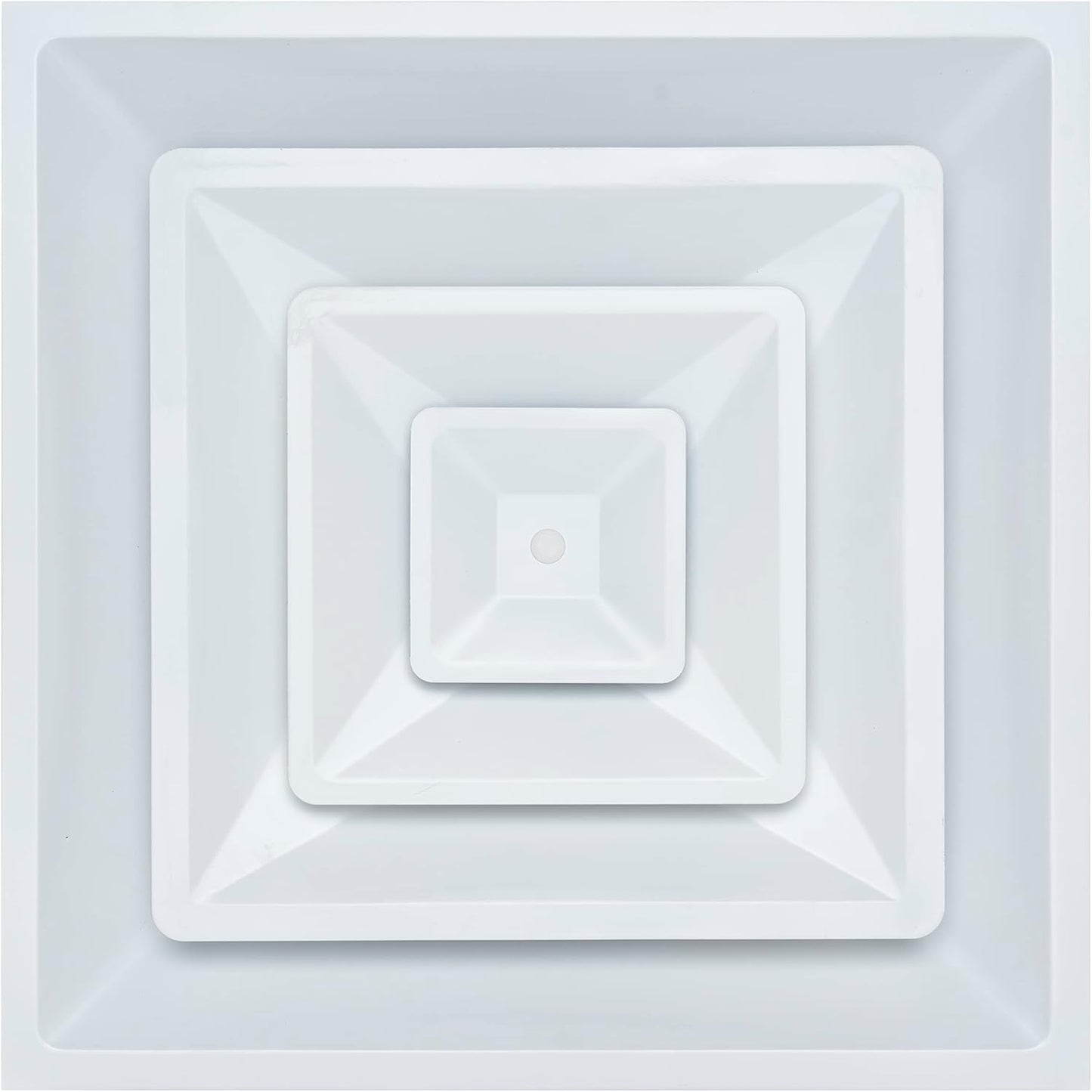 24x24 Steel T-Bar Drop Ceiling Diffuser with Round by Kumpelaure 3 Cone Drop Celing Vent White Outer Dimension: 23-3/4" x 23-3/4"