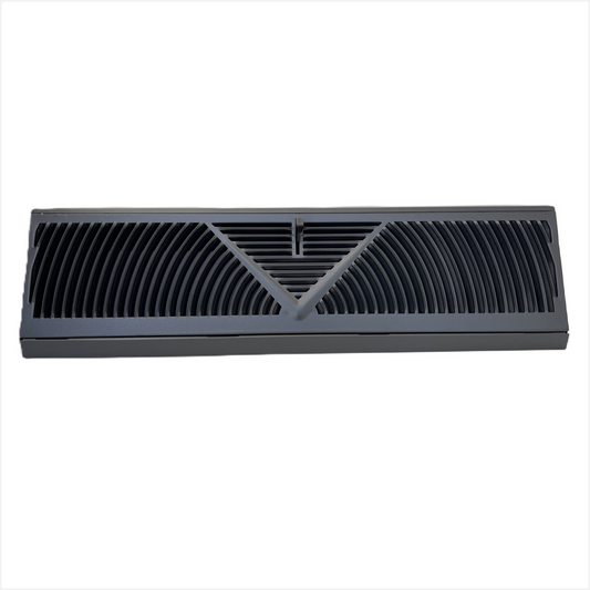 Floor Corner Base Board Register with Adjustable Air Flow Control Lever Come with Selected Color and Finish (Matte Black - 18inch)