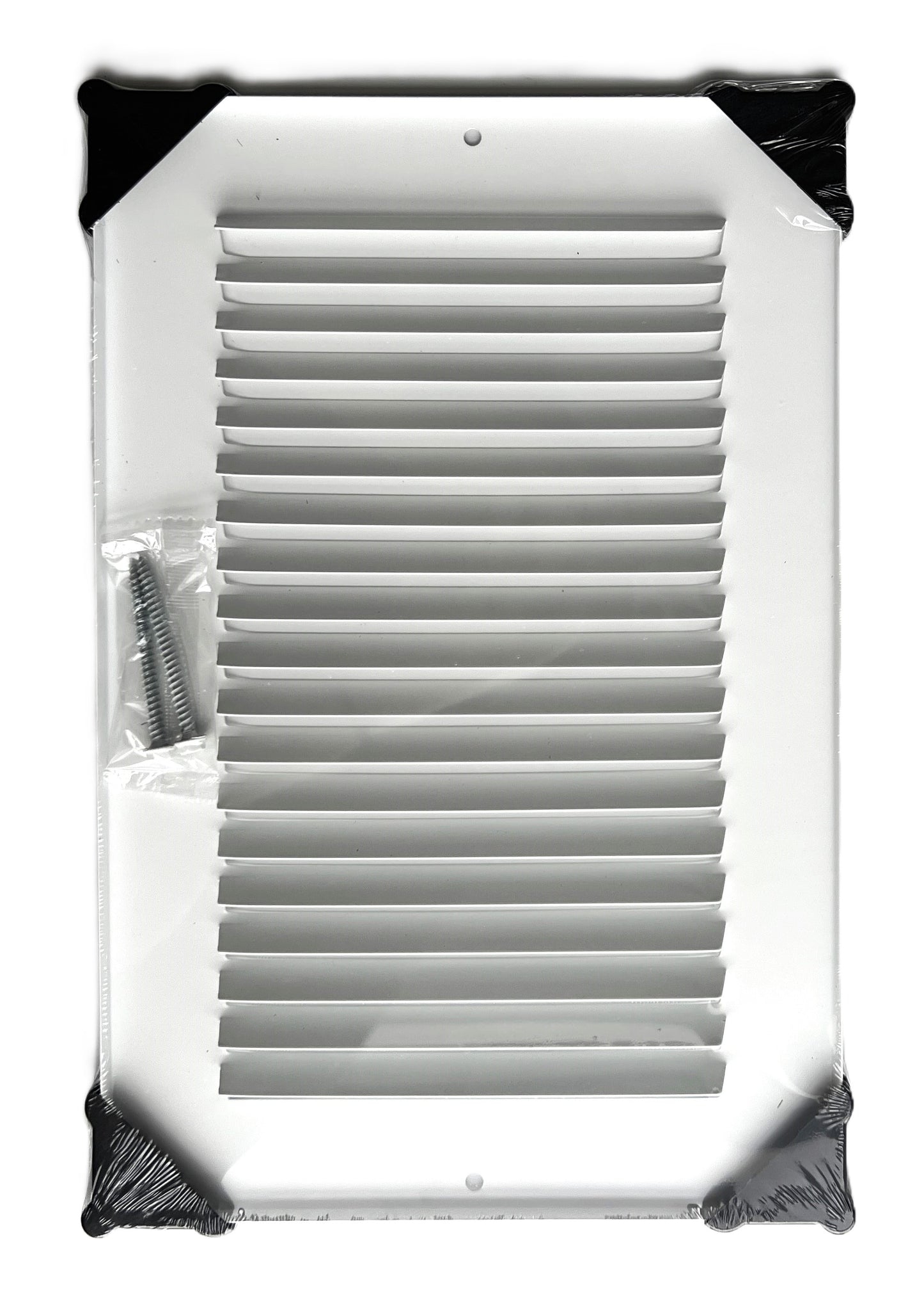 Fits 6x10 Duct Opening Stamped Steel Return Air Grille Vent Cover Grille for Sidewall and Ceiling in White Surface Dimensions: 7.75"W X 11.75"H (6" W x 10" H Duct Opening)
