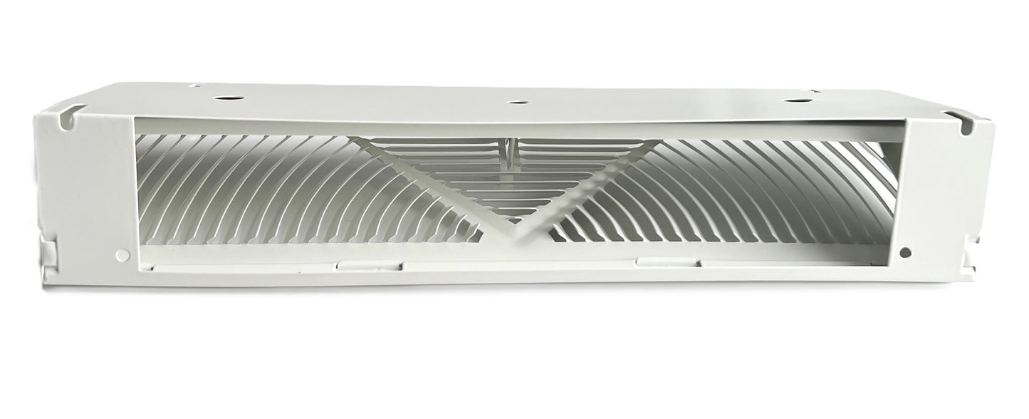 Floor Corner Base Board Register with Adjustable Air Flow Control Lever Come with Selected Color and Finish (White - 15inch)