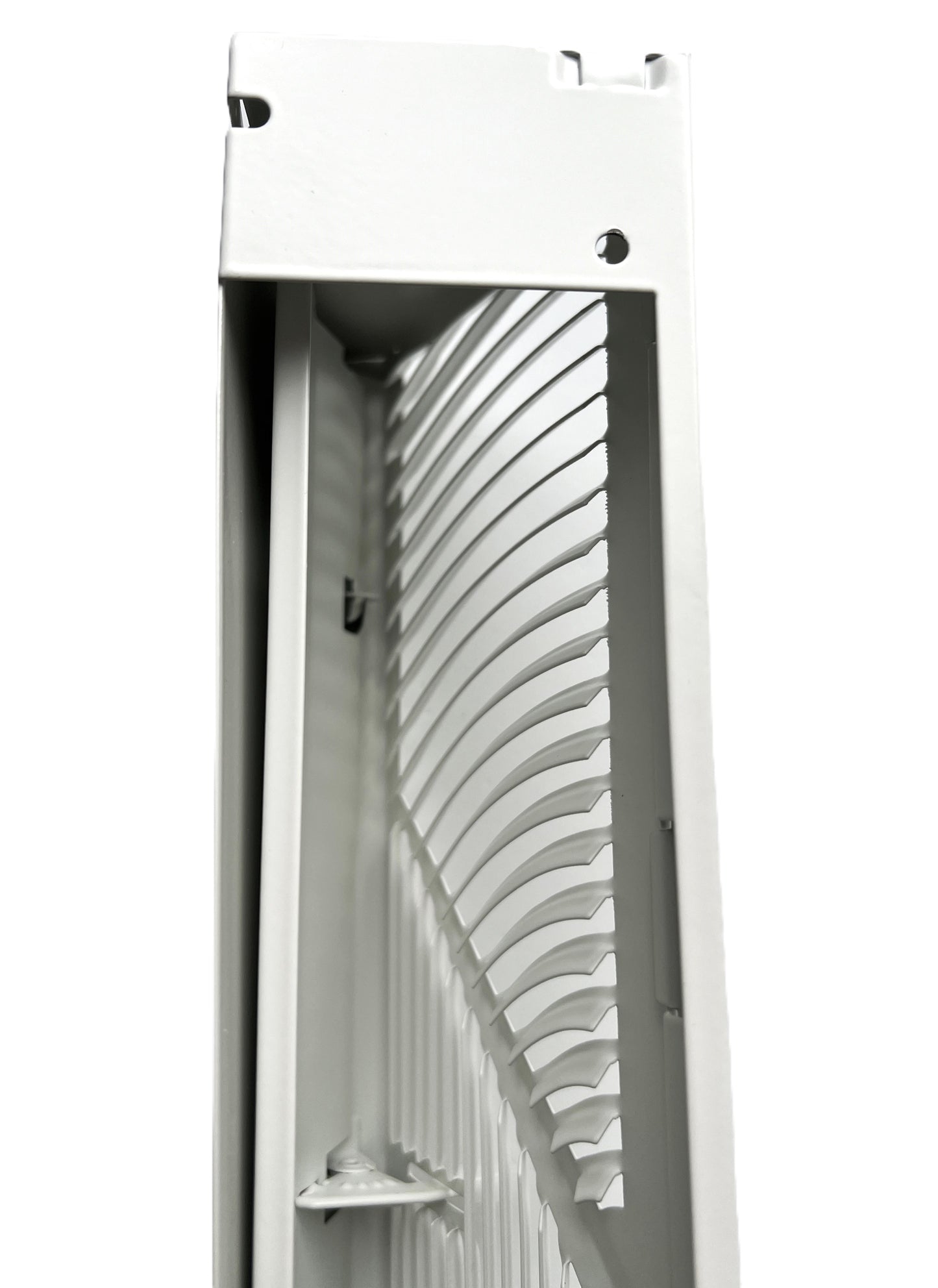 Floor Corner Base Board Register with Adjustable Air Flow Control Lever Come with Selected Color and Finish (White - 15inch)