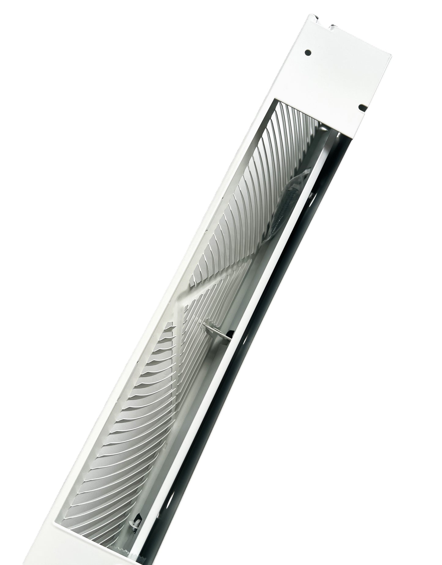Floor Corner Base Board Register with Adjustable Air Flow Control Lever Come with Selected Color and Finish (White - 18inch)