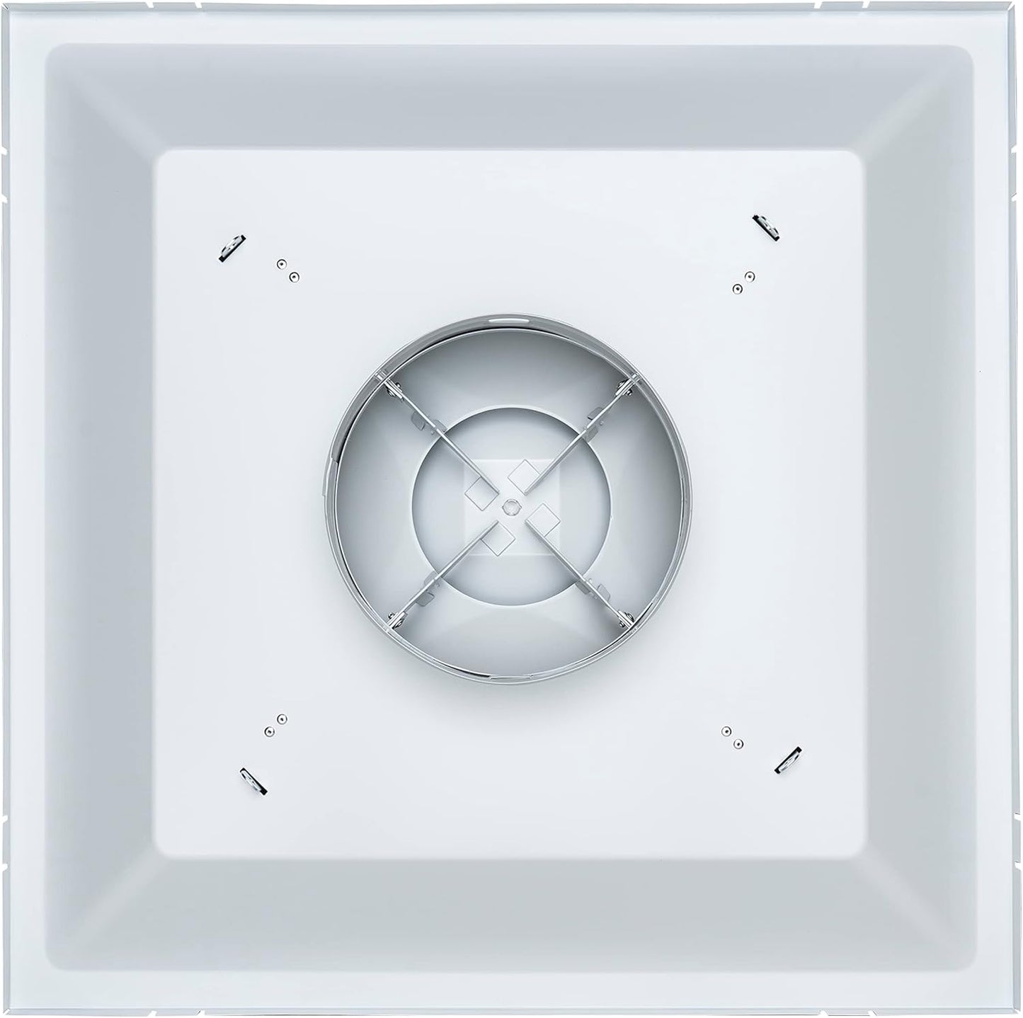 24x24 Steel T-Bar Drop Ceiling Diffuser with Round by Kumpelaure 3 Cone Drop Celing Vent White Outer Dimension: 23-3/4" x 23-3/4"
